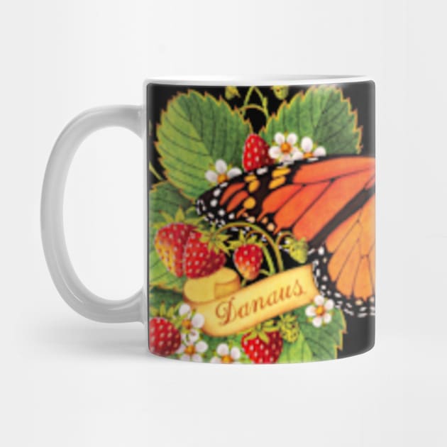 Monarch Butterfly with Strawberries by PatriciaSheaArt